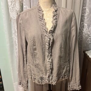 Pale Gray INC Linen Jacket Sz XL